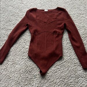 Abercrombie & Gitch sweetheart Long Sleeve Bodysuit size L